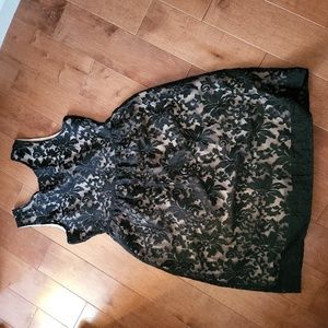 Boohoo black lace dress